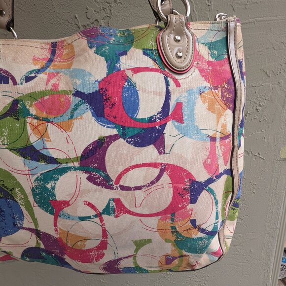 Coach, Multicolor Signature “C” Print Tote Bag, M1373-31141E , Canvas & Patent - Picture 14 of 14
